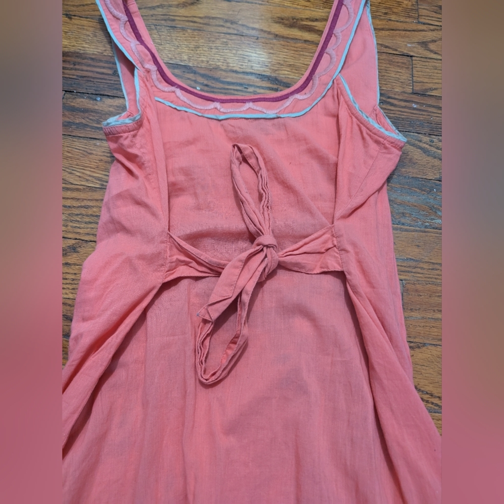 Anthropologie Lilka Pink Embroidered Sleeveless Ruffle Sundress XS - Picture 5 of 5